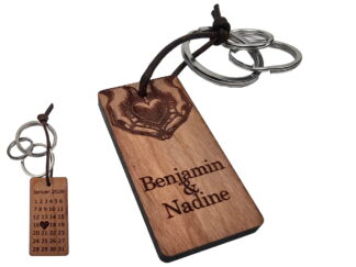 Personalisierter Holz Schlüsselanhänger - Dein Glückstag immer dabei