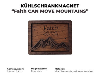 Kühlschrankmagnet "Der Glaube kann Berge versetzen"