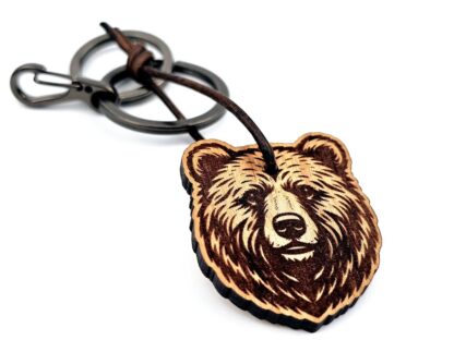 Bären Schlüsselanhänger aus Holz mit persönlicher Gravur