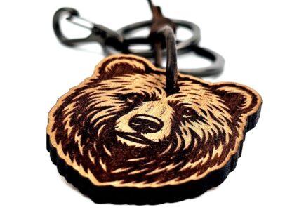 Schlüsselanhänger Bär aus Edelholz mit persönlicher Gravur