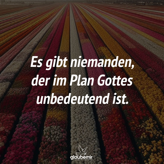 Es gibt niemanden, der im Plan Gottes unbedeutend ist.