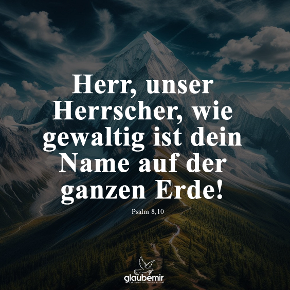 Herr, unser Herrscher, wie gewaltig ist dein Name auf der ganzen Erde! Psalm 8,10