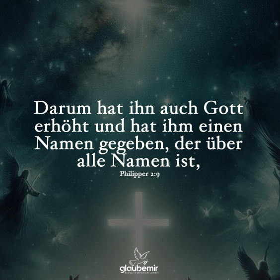 Darum hat ihn auch Gott erhöht und hat ihm einen Namen gegeben, der über alle Namen ist, Philipper 2:9