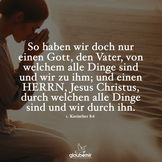 So haben wir doch nur einen Gott, den Vater, von welchem alle Dinge sind und wir zu ihm; und einen HERRN, Jesus Christus, durch welchen alle Dinge sind und wir durch ihn. 1 Korinther 8:6