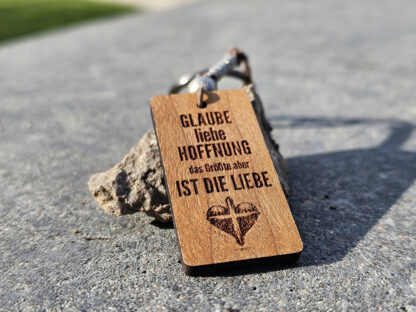 Christlicher Schlüsselanhänger "Glaube Liebe Hoffnung"