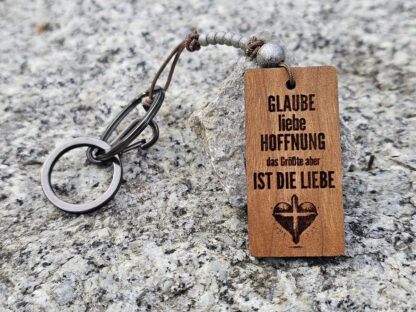 Christlicher Schlüsselanhänger "Glaube Liebe Hoffnung" – Bild 2
