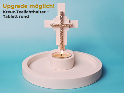 Kreuz-Teelichthalter – Ein Licht der Hoffnung in stilvoller Handarbeit – Bild 7