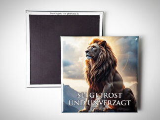 Christlicher Kühlschrankmagnet "Sei getrost und unverzagt!" aus Josua 1,9, goldbraune Optik